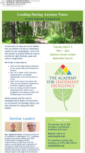 The Academy for Leadership Excellence event invitation